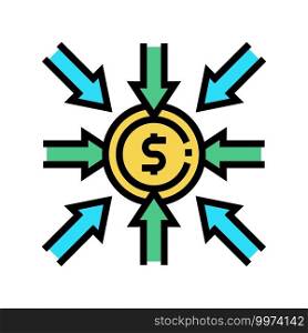income money color icon vector. income money sign. isolated symbol illustration. income money color icon vector illustration