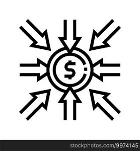 income money line icon vector. income money sign. isolated contour symbol black illustration. income money line icon vector illustration