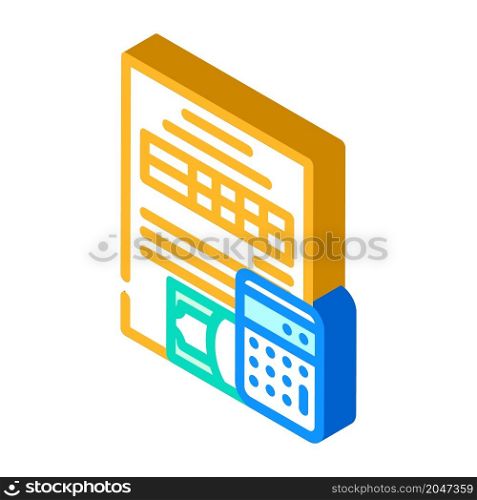 income money report isometric icon vector. income money report sign. isolated symbol illustration. income money report isometric icon vector illustration