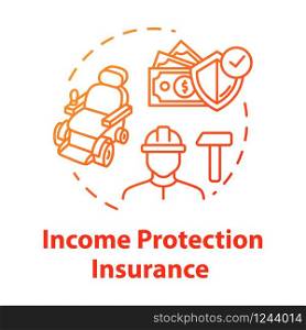 Income protection insurance concept icon. Work guarantee. Accident coverage. Personal fund. Policyholder idea thin line illustration. Vector isolated outline RGB color drawing. Editable stroke