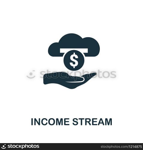 Income Stream icon vector illustration. Creative sign from passive income icons collection. Filled flat Income Stream icon for computer and mobile. Symbol, logo vector graphics.. Income Stream vector icon symbol. Creative sign from passive income icons collection. Filled flat Income Stream icon for computer and mobile