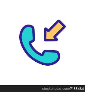 incoming call icon vector. A thin line sign. Isolated contour symbol illustration. incoming call icon vector. Isolated contour symbol illustration