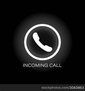 Incoming call phone button, mobile comunication concept, telephone connection background