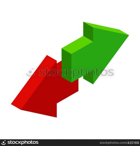 Incoming calls outgoing calls isometric 3d icon on a white background. Incoming calls outgoing calls isometric 3d icon