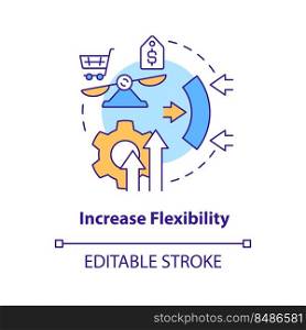 Increase flexibility concept icon. Addressing covid impact on logistics abstract idea thin line illustration. Isolated outline drawing. Editable stroke. Arial, Myriad Pro-Bold fonts used. Increase flexibility concept icon