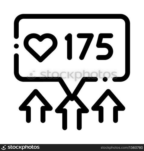 increase in likes icon vector. increase in likes sign. isolated contour symbol illustration. increase in likes icon vector outline illustration