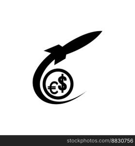 Increase or decrease in dollar or euro currency,icon vector illustration design