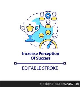 Increase perception of success concept icon. Benefit of stakeholder management abstract idea thin line illustration. Isolated outline drawing. Editable stroke. Arial, Myriad Pro-Bold fonts used. Increase perception of success concept icon