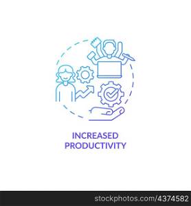 Increase productivity blue gradient concept icon. Live full and successful life abstract idea thin line illustration. Isolated outline drawing. Roboto-Medium, Myriad Pro-Bold fonts used. Increase productivity blue gradient concept icon