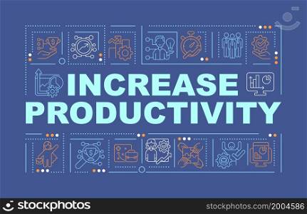 Increase productivity with surveillance word concepts banner. Infographics with linear icons on blue background. Isolated creative typography. Vector outline color illustration with text. Increase productivity with surveillance word concepts banner