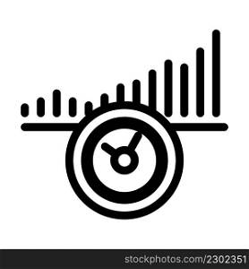 increase time line icon vector. increase time sign. isolated contour symbol black illustration. increase time line icon vector illustration