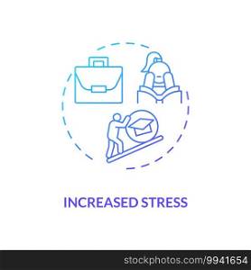 Increased stress concept icon. Staff training disadvantage idea thin line illustration. Cognitive difficulties. Decreased organizational performance. Vector isolated outline RGB color drawing. Increased stress concept icon
