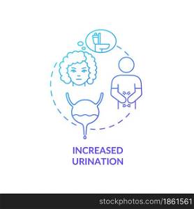 Increased urination blue gradient concept icon. Frequent peeing causes dehydration. Sign of diabetes. Fluid loss abstract idea thin line illustration. Vector isolated outline color drawing.. Increased urination blue gradient concept icon