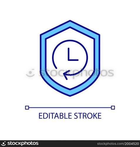 Increasing lifespan RGB color icon. Life expectancy. Lifetime extension. Good health saves life. Clock face. Isolated vector illustration. Simple filled line drawing. Editable stroke. Increasing lifespan RGB color icon