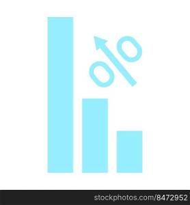 Increasing percentage semi flat color vector object. Growth chart. Statistical data. Full sized item on white. Business simple cartoon style illustration for web graphic design and animation. Increasing percentage semi flat color vector object