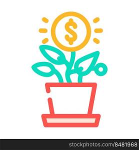 increasing wealth color icon vector. increasing wealth sign. isolated symbol illustration. increasing wealth color icon vector illustration
