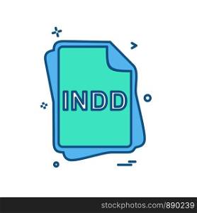 INDD file type icon design vector