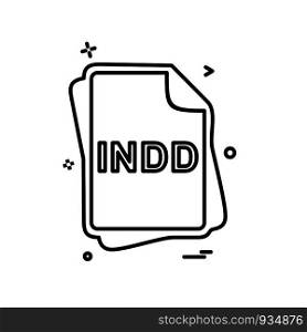 INDD file type icon design vector