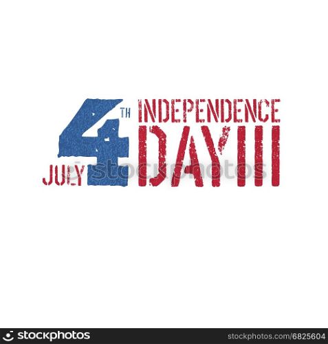 Independence day, 4th July logotype. Patriotic typography design template. Grunge textures in layers and can be edited.