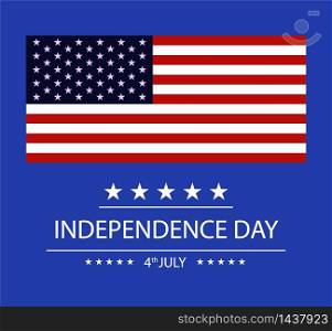 Independence Day Banner, fourth of july. American flag on the blue background. United States independed. Vector eps10. Independence Day Banner, fourth of july. American flag on the blue background. United States independed. Vector illustration