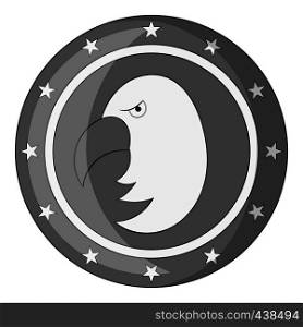 Independence day eagle icon in monochrome style isolated on white background vector illustration. Independence day eagle icon monochrome