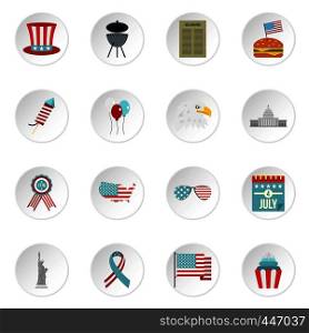 Independence day flag icons set in flat style isolated vector icons set illustration. Independence day flag icons set in flat style