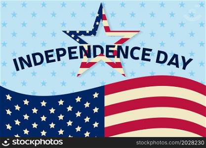 Independence day greeting card, flyer. Independence day poster. Patriotic banner for website template. Vector illustration.