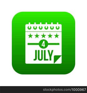 Independence day icon digital green for any design isolated on white vector illustration. Independence day icon digital green
