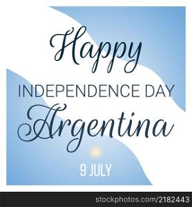 Independence day in Argentina is July 9. Vector illustration of the Argentine flag and the Palace of Buenos Aires. National public holidays. Design of banners, logos, postcards, city