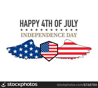 Independence day labels, vector illustration on white background