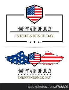 Independence day labels, vector illustration on white background