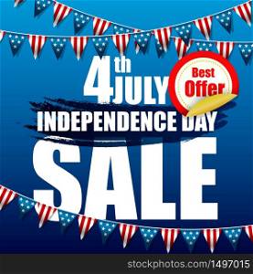 Independence day of sale banner template design.Vector