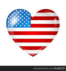 Independence Day patriotic illustration. American flag with stars and stripes in shape of heart. Independence Day patriotic illustration. American flag with stars and stripes in shape of heart.