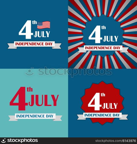 Independence Day Poster Set Vector Illustration Eps10. Independence Day Poster Set Vector Illustration