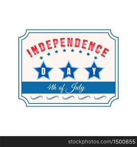 Independence Day retro flat color vector badge. United States patriotism. Fourth of July event sticker. American national holiday patch. Liberty celebration isolated design element. Independence Day retro flat color vector badge