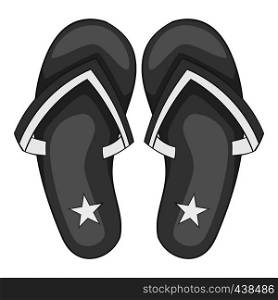 Independence day slippers icon in monochrome style isolated on white background vector illustration. Independence day slippers icon monochrome