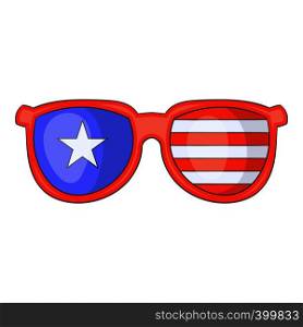 Independence day sunglasses icon. Cartoon illustration of independence day sunglasses vector icon for web design. Independence day sunglasses icon, cartoon style