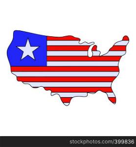 Independence day usa map icon. Cartoon illustration of independence day usa map vector icon for web design. Independence day usa map icon, cartoon style