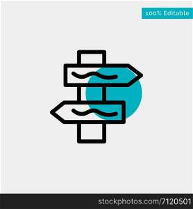 Index, Navigation, Road turquoise highlight circle point Vector icon