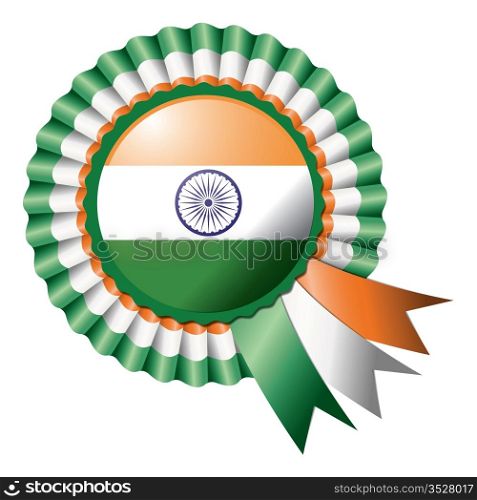 India detailed silk rosette flag, eps10 vector illustration