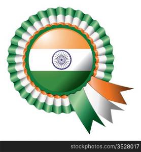 India detailed silk rosette flag, eps10 vector illustration