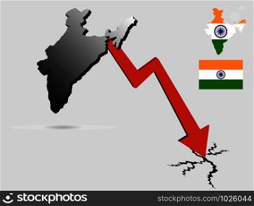 India economic crisis concept Vector illustration eps 10.. India economic crisis concept Vector illustration eps 10
