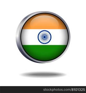 India flag button Royalty Free Vector Image