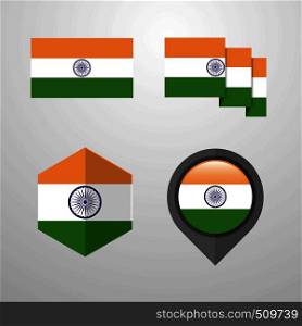 India flag design set vector