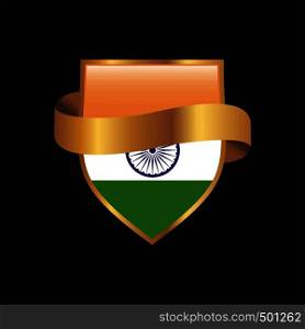India flag Golden badge design vector