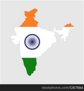 india map correct size white background vector illustration