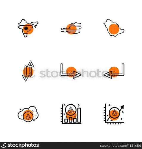 india , map , country, arrows , up , down , left , right , cloud, graph , ratio , icon, vector, design, flat, collection, style, creative, icons