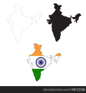 india map on white background. India map sign. indian map symbol. flat style.