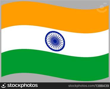 India National flag. original color and proportion. Simply vector illustration background, from all world countries flag set for design, education, icon, icon, isolated object and symbol for data visualisation
