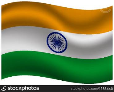India National flag. original color and proportion. Simply vector illustration background, from all world countries flag set for design, education, icon, icon, isolated object and symbol for data visualisation